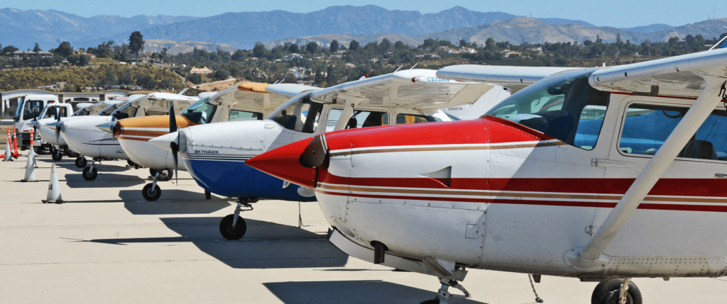 Aircraft lined up